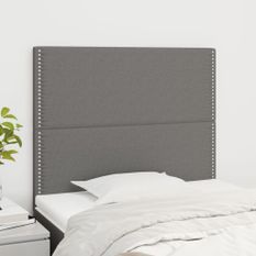 Têtes de lit 2 pcs Gris foncé 80x5x78/88 cm Tissu