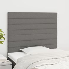 Têtes de lit 2 pcs Gris foncé 80x5x78/88 cm Tissu