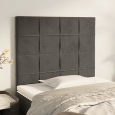 Têtes de lit 2 pcs Gris foncé 80x5x78/88 cm Velours