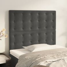 Têtes de lit 2 pcs Gris foncé 80x5x78/88 cm Velours