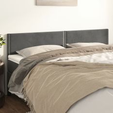 Têtes de lit 2 pcs gris foncé 80x5x78/88 cm velours