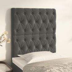 Têtes de lit 2 pcs Gris foncé 80x7x78/88 cm Velours