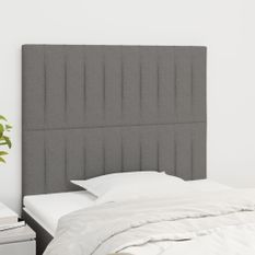 Têtes de lit 2 pcs Gris foncé 90x5x78/88 cm Tissu