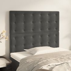 Têtes de lit 2 pcs Gris foncé 90x5x78/88 cm Velours