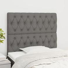 Têtes de lit 2 pcs Gris foncé 90x7x78/88 cm Tissu