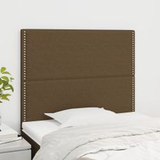 Têtes de lit 2 pcs Marron Foncé 100x5x78/88 cm Tissu