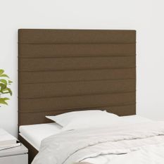 Têtes de lit 2 pcs Marron Foncé 100x5x78/88 cm Tissu