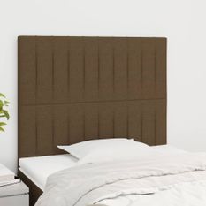 Têtes de lit 2 pcs Marron Foncé 100x5x78/88 cm Tissu