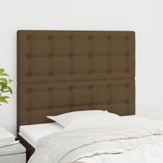 Têtes de lit 2 pcs Marron Foncé 80x5x78/88 cm Tissu