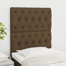 Têtes de lit 2 pcs Marron Foncé 80x7x78/88 cm Tissu