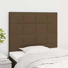 Têtes de lit 2 pcs Marron Foncé 90x5x78/88 cm Tissu