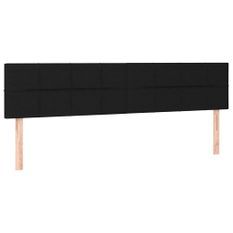 Têtes de lit 2 pcs Noir 100x5x78/88 cm Tissu 2