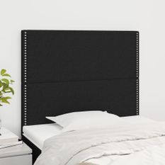 Têtes de lit 2 pcs Noir 100x5x78/88 cm Tissu