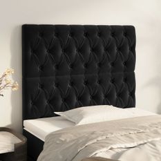 Têtes de lit 2 pcs Noir 90x7x78/88 cm Velours