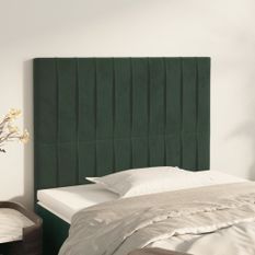 Têtes de lit 2 pcs Vert foncé 100x5x78/88 cm Velours