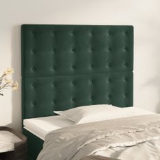 Têtes de lit 2 pcs Vert foncé 100x5x78/88 cm Velours