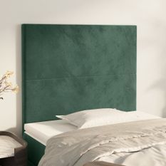 Têtes de lit 2 pcs Vert foncé 80x5x78/88 cm Velours