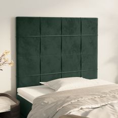 Têtes de lit 2 pcs Vert foncé 90x5x78/88 cm Velours