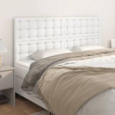 Têtes de lit 4 pcs Blanc 90x5x78/88 cm Similicuir