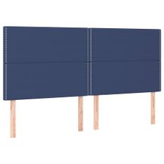 Têtes de lit 4 pcs Bleu 100x5x78/88 cm Tissu