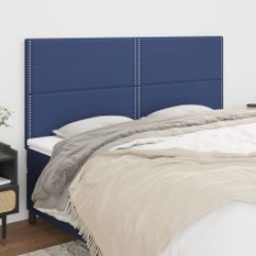 Têtes de lit 4 pcs Bleu 80x5x78/88 cm Tissu