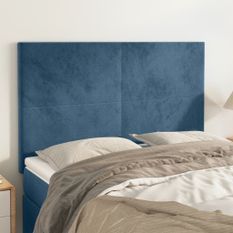 Têtes de lit 4 pcs Bleu foncé 72x5x78/88 cm Velours