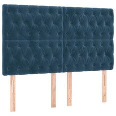 Têtes de lit 4 pcs Bleu foncé 72x7x78/88 cm Velours