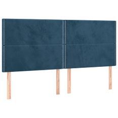 Têtes de lit 4 pcs Bleu foncé 80x5x78/88 cm Velours