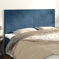 Têtes de lit 4 pcs Bleu foncé 90x5x78/88 cm Velours