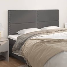 Têtes de lit 4 pcs Gris 100x5x78/88 cm Similicuir