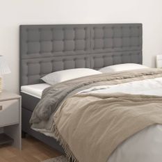 Têtes de lit 4 pcs Gris 100x5x78/88 cm Similicuir