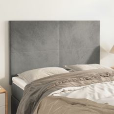 Têtes de lit 4 pcs Gris clair 72x5x78/88 cm Velours