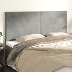 Têtes de lit 4 pcs Gris clair 80x5x78/88 cm Velours