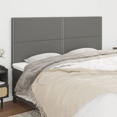 Têtes de lit 4 pcs Gris clair 90x5x78/88 cm Tissu