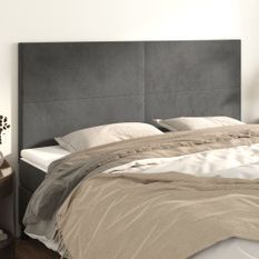 Têtes de lit 4 pcs Gris foncé 100x5x78/88 cm Velours