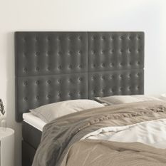 Têtes de lit 4 pcs Gris foncé 72x5x78/88 cm Velours