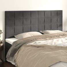 Têtes de lit 4 pcs Gris foncé 80x5x78/88 cm Velours