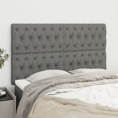 Têtes de lit 4 pcs Gris foncé 80x7x78/88 cm Tissu