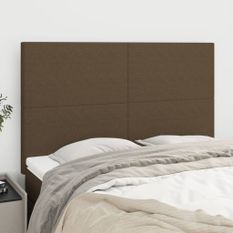 Têtes de lit 4 pcs Marron foncé 72x5x78/88 cm Tissu