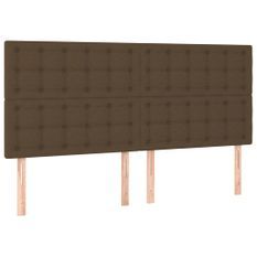 Têtes de lit 4 pcs Marron Foncé 80x5x78/88 cm Tissu