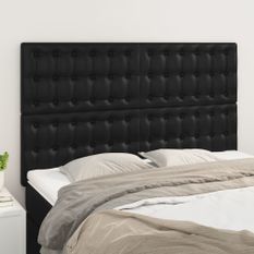 Têtes de lit 4 pcs Noir 72x5x78/88 cm Similicuir