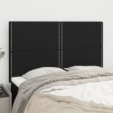 Têtes de lit 4 pcs Noir 72x5x78/88 cm Tissu