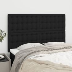 Têtes de lit 4 pcs Noir 72x5x78/88 cm Tissu