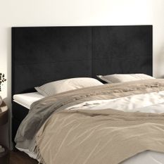 Têtes de lit 4 pcs Noir 80x5x78/88 cm Velours