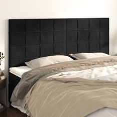 Têtes de lit 4 pcs Noir 80x5x78/88 cm Velours