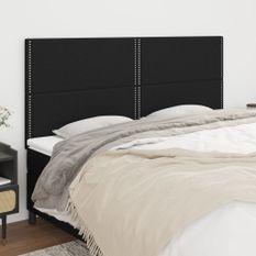 Têtes de lit 4 pcs Noir 90x5x78/88 cm Tissu