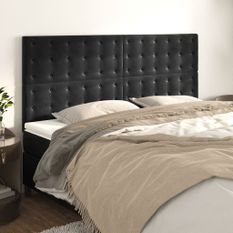 Têtes de lit 4 pcs Noir 90x5x78/88 cm Velours