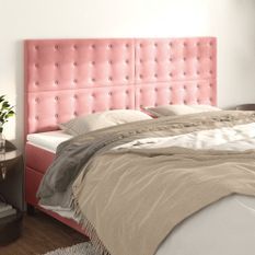 Têtes de lit 4 pcs Rose 100x5x78/88 cm Velours