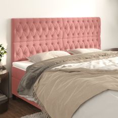 Têtes de lit 4 pcs Rose 100x7x78/88 cm Velours