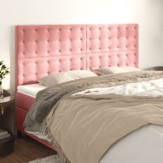 Têtes de lit 4 pcs Rose 80x5x78/88 cm Velours